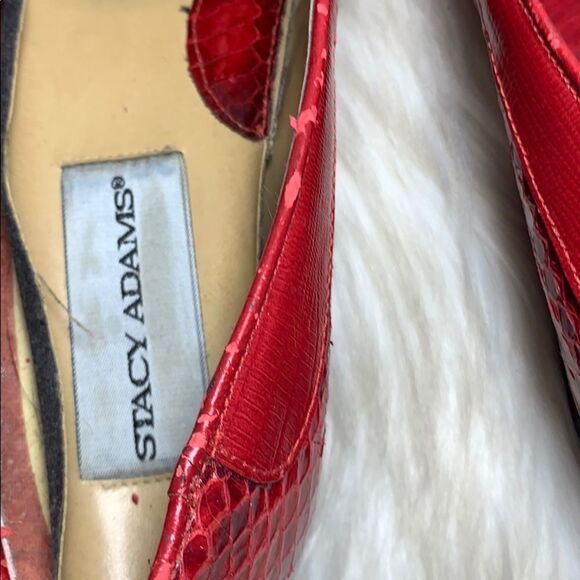 Stacy Adams Red Snakeskin Tassel Loafers Sz 7 - Picture 5 of 9
